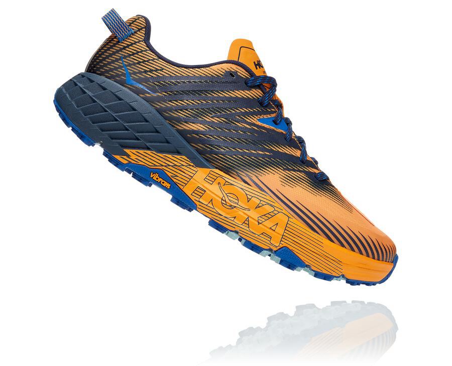 Hoka One One Trainers Mens Orange/Black - Speedgoat 4 - 49073BIOK